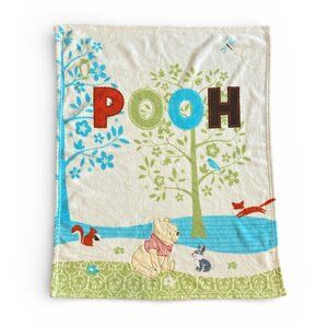 Disney Baby Winnie the Pooh Fleece‎ Crib Blanket Woodland Theme Quilted Cozy